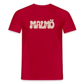 Malmö Retro Groovy Beige - Männer T-Shirt - Rot - Vorne - AI Model Male 178 dark (178cm)