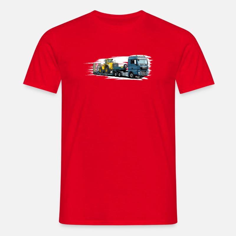 Low-loader with wheel loader - Men's T-Shirt - red
