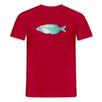 Der farbenfrohe Fisch erstrahlt in zarten Farben - Männer T-Shirt - Rot - Vorne - AI Model Male 178 dark (178cm)