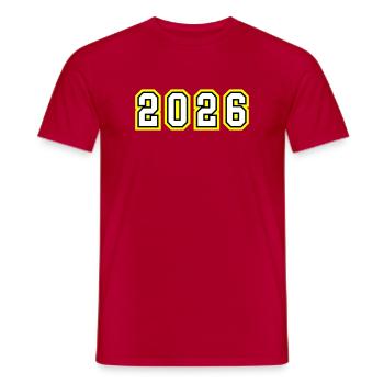2026 Jahr - Männer T-Shirt - Rot - Vorne - AI Model Male 178 dark (178cm)
