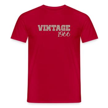 60 ans 1966 Vintage Retro Cadeau Anniversaire - T-shirt homme - rouge - Devant - AI Model Male 178 dark (178cm)