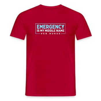 Notfall Krankenschwester Ambulanz - Männer T-Shirt - Rot - Vorne - AI Model Male 178 dark (178cm)