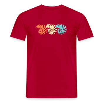 Eidechse Blau Zunge - Männer T-Shirt - Rot - Vorne - AI Model Male 178 dark (178cm)