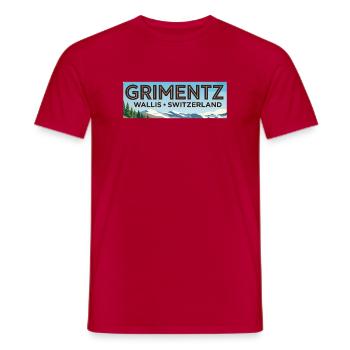Grimentz Panorama Schweiz - Männer T-Shirt - Rot - Vorne - AI Model Male 178 dark (178cm)