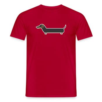 dachshund - Men's T-Shirt - red - Front - AI Model Male 178 dark (178cm)