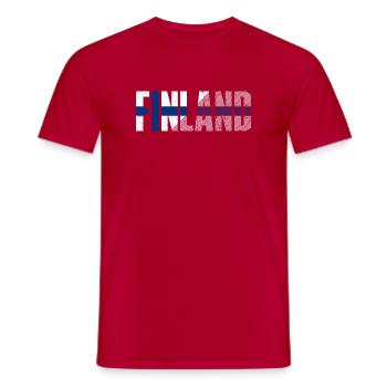 Finnland Nordischer Flaggenstreifen - Männer T-Shirt - Rot - Vorne - AI Model Male 178 dark (178cm)