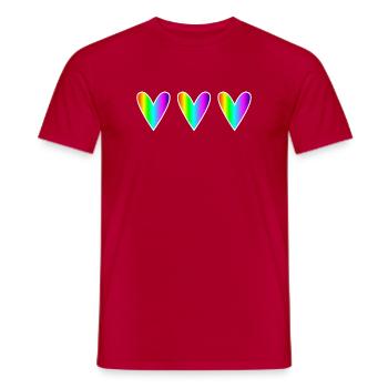 MOM. MOTHER's DAY. HAPPY MOTHER'S DAY. HEART - Men's T-Shirt - red - Front - AI Model Male 178 dark (178cm)