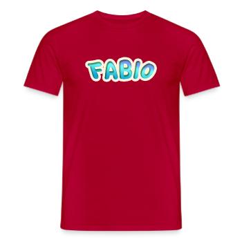 Fabio as a job - Men's T-Shirt - red - Front - AI Model Male 178 dark (178cm)