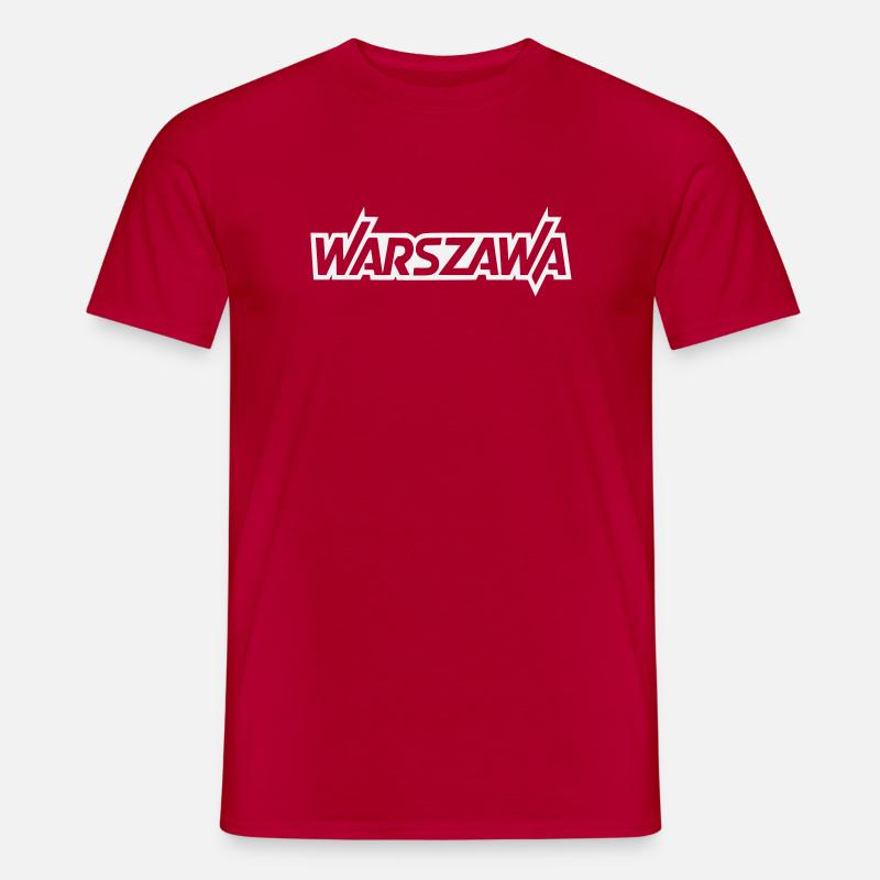 Warszawa - Warschau Blockschrift - Männer T-Shirt - Rot