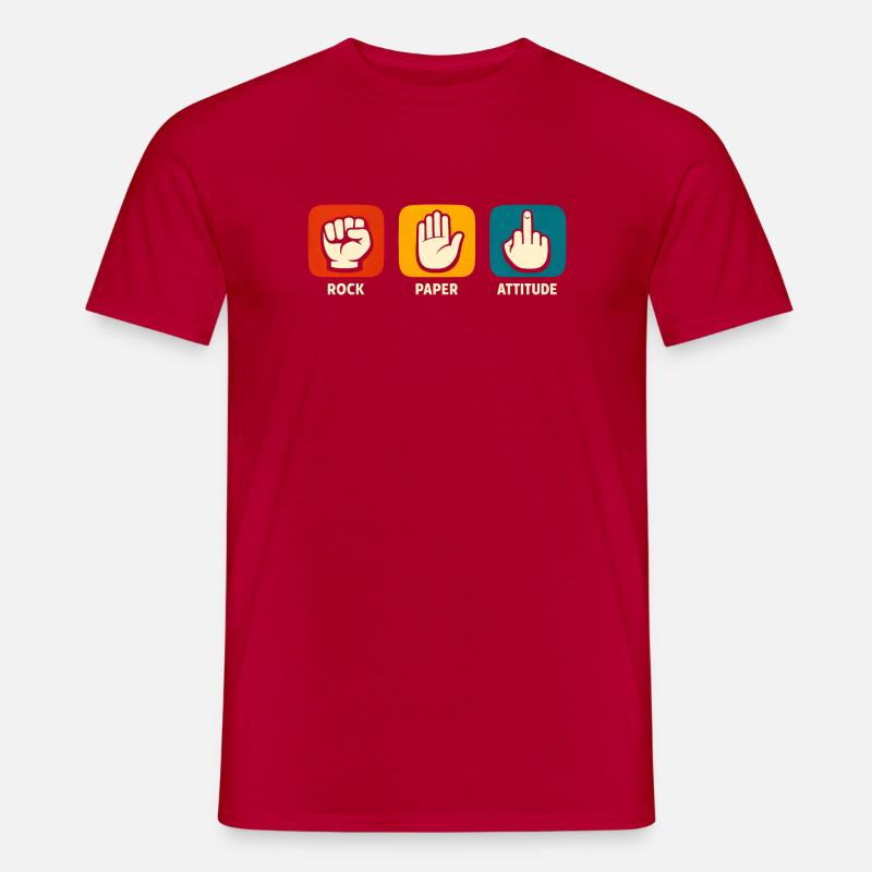 Sarkastische Stein-Papier-Einstellung Lustiger Sar - Männer T-Shirt - Rot
