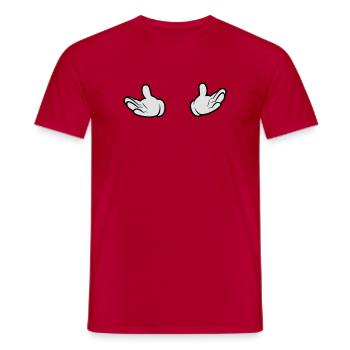 Comic Hände - offen - Männer T-Shirt - Rot - Vorne - AI Model Male 178 dark (178cm)