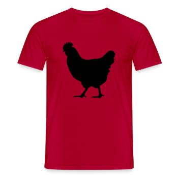 chicken 1 color - Men's T-Shirt - red - Front - AI Model Male 178 dark (178cm)