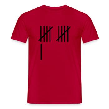 11 Stripes - Men's T-Shirt - red - Front - AI Model Male 178 dark (178cm)