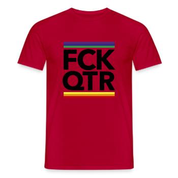 FCK QTR 3 - Men's T-Shirt - red - Front - AI Model Male 178 dark (178cm)