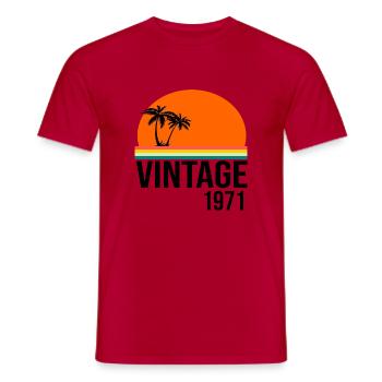 Vintage 1971 - Men's T-Shirt - red - Front - AI Model Male 178 dark (178cm)