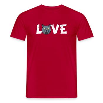 British Shorthair Cat Lover Love Heart Pet Gift - Men's T-Shirt - red - Front - AI Model Male 178 dark (178cm)