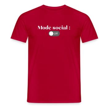 Social Off Mode - Men's T-Shirt - red - Front - AI Model Male 178 dark (178cm)