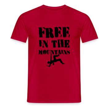Free in the mountains - T-shirt homme - rouge - Devant - AI Model Male 178 dark (178cm)