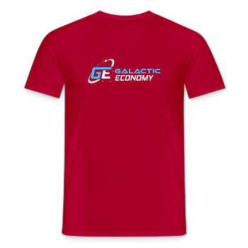 Galactic Economy - Men's T-Shirt - red - Front - AI Model Male 178 dark (178cm)