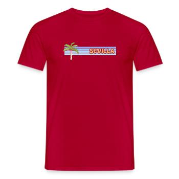 Sonne Sevilla - Männer T-Shirt - Rot - Vorne - AI Model Male 178 dark (178cm)