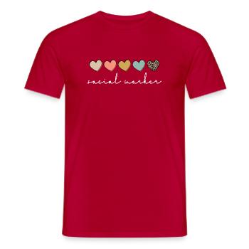 Scénario de travailleur social sincère - T-shirt homme - rouge - Devant - AI Model Male 178 dark (178cm)