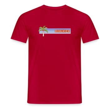 Dominica als Sonne - Männer T-Shirt - Rot - Vorne - AI Model Male 178 dark (178cm)