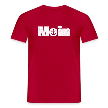 Moin mit Anker Design - Männer T-Shirt - Rot - Vorne - AI Model Male 178 dark (178cm)