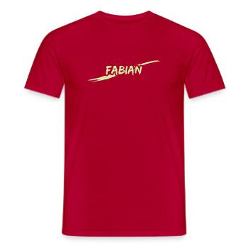 Fabian - Men's T-Shirt - red - Front - AI Model Male 178 dark (178cm)