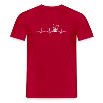 Chien Lifeline Border Collie Heartbeat EKG - T-shirt homme - rouge - Devant - AI Model Male 178 dark (178cm)