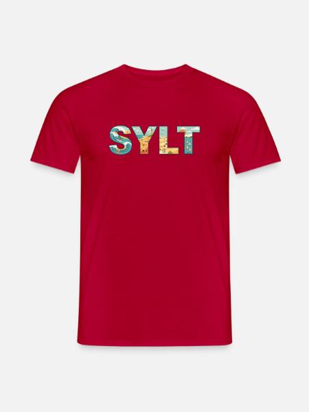 SYLT – Inselleben im Buchstaben-Design - Männer T-Shirt - Rot