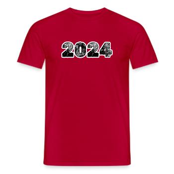 2024 - Männer T-Shirt - Rot - Vorne - AI Model Male 178 dark (178cm)