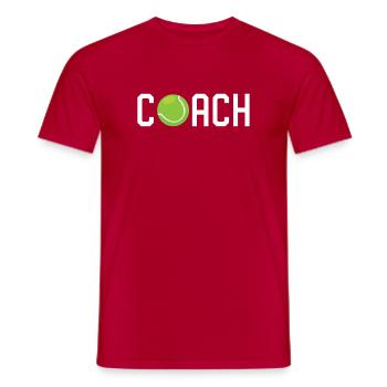 Tennis-Coach - Männer T-Shirt - Rot - Vorne - AI Model Male 178 dark (178cm)