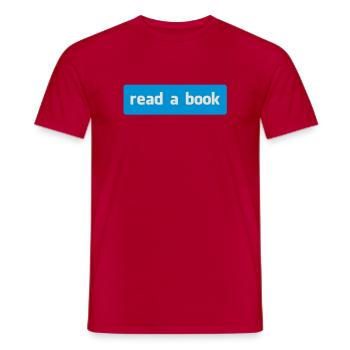 read a book - Männer T-Shirt - Rot - Vorne - AI Model Male 178 dark (178cm)