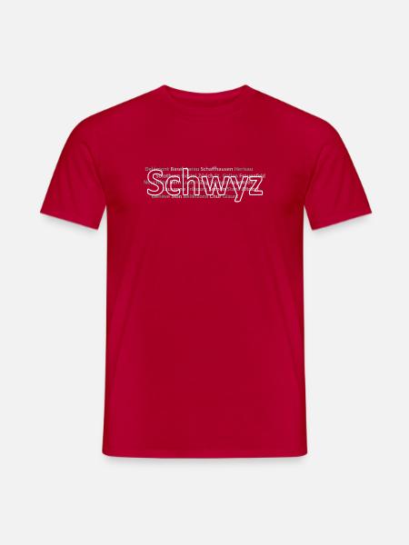 Schweizer Städte Schwyz - Männer T-Shirt - Rot