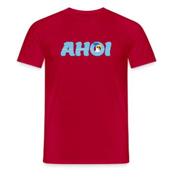 Call Ahoy with Seagull - Men's T-Shirt - red - Front - AI Model Male 178 dark (178cm)