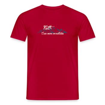 Faith can move mountains - Men's T-Shirt - red - Front - AI Model Male 178 dark (178cm)