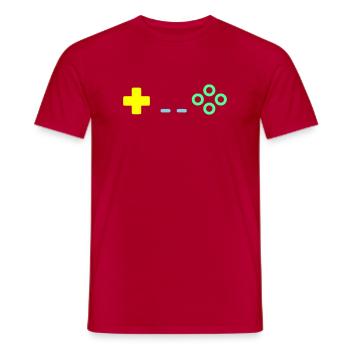 Gaming Controller Buttons Retro Vector - Men's T-Shirt - red - Front - AI Model Male 178 dark (178cm)
