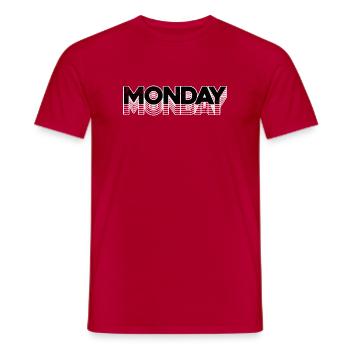 Montag Echo Neon Typografie - Männer T-Shirt - Rot - Vorne - AI Model Male 178 dark (178cm)