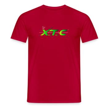 XTEC Pulse Neon Tech Logo - Männer T-Shirt - Rot - Vorne - AI Model Male 178 dark (178cm)