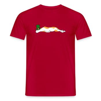 Lazy Cat Sleeping Mardi Gras Mask Carnival Vibes - Men's T-Shirt - red - Front - AI Model Male 178 dark (178cm)
