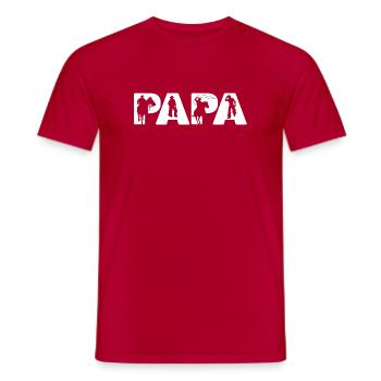 Cadeau de la fête des pères Cowboy Papa Papa Cheval Papa - T-shirt homme - rouge - Devant - AI Model Male 178 dark (178cm)