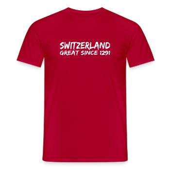 Switzerland - Great Since 1291 - Schweiz - Schwiiz - Männer T-Shirt - Rot - Vorne - AI Model Male 178 dark (178cm)
