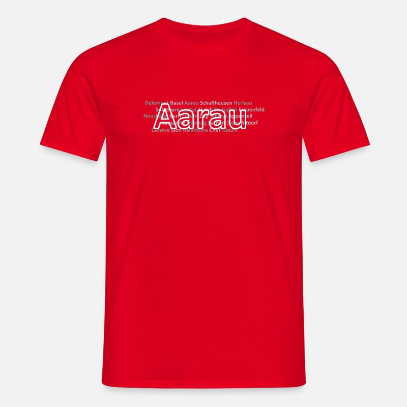 Schweizer Städte Aarau - Männer T-Shirt - Rot