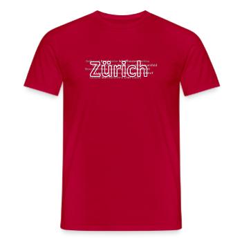 Schweizer Städte Zürich - Männer T-Shirt - Rot - Vorne - AI Model Male 178 dark (178cm)