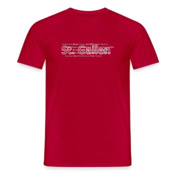 Schweizer Städte St Gallen - Männer T-Shirt - Rot - Vorne - AI Model Male 178 dark (178cm)