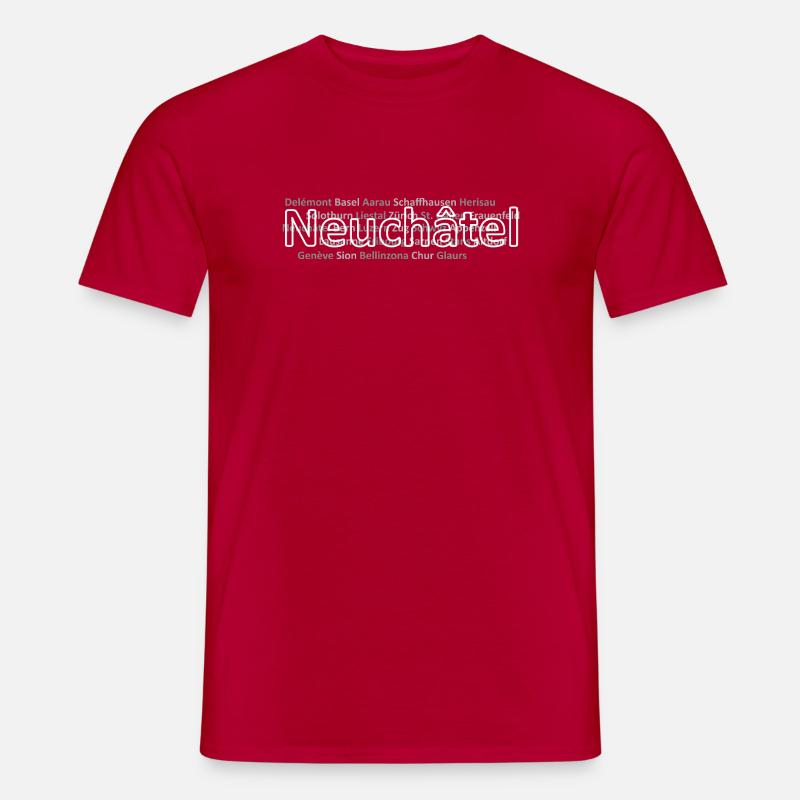 Schweizer Städte Neuchatel - Männer T-Shirt - Rot