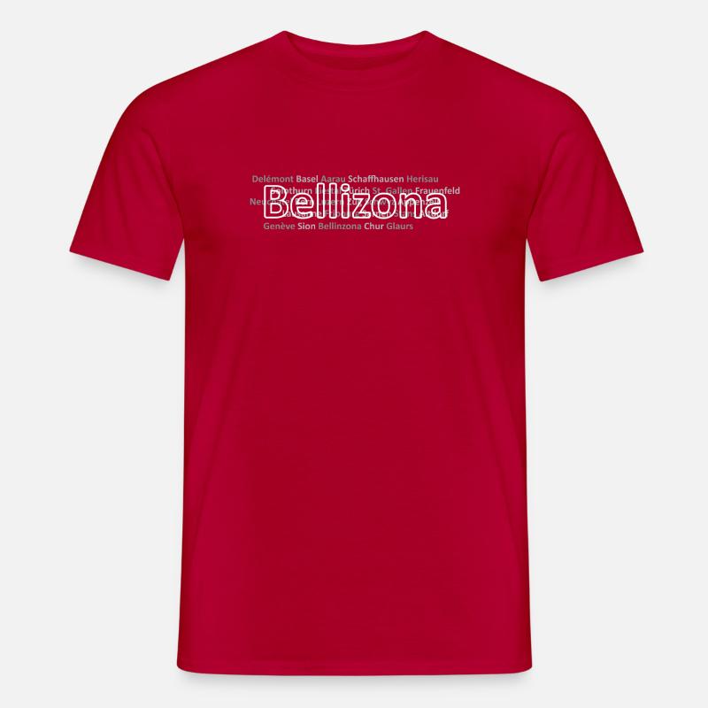 Schweizer Städte Bellizona - Männer T-Shirt - Rot