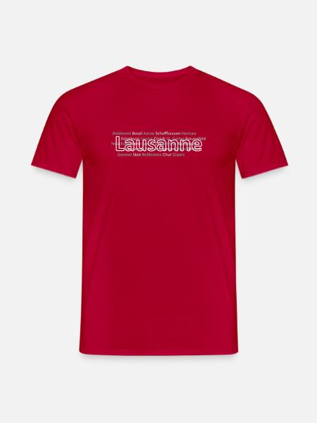 Schweizer Städte Lausanne - Männer T-Shirt - Rot