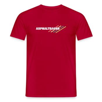 Profession ouvrier de l’asphalte - T-shirt homme - rouge - Devant - AI Model Male 178 dark (178cm)