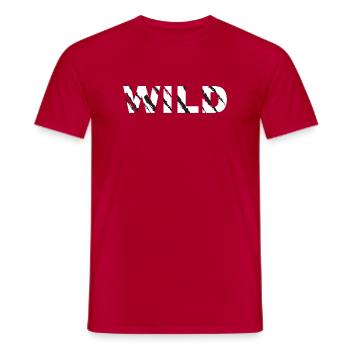 Wilder Pinselstrich Schriftzug - Männer T-Shirt - Rot - Vorne - AI Model Male 178 dark (178cm)